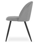Krzesło BELLO - aksamit jasnoszare / nogi czarne x 4