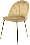 Krzesło tapicerowane CAMILA BEIGE VELVET GOLD