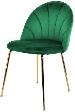 Krzesło tapicerowane CAMILA GREEN VELVET GOLD