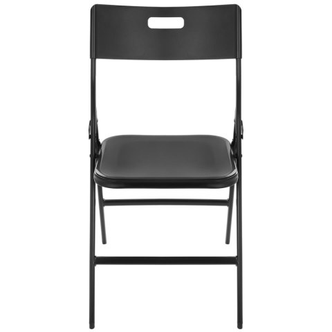 ZESTAW CATERINGOWY TURYSTYCZNY STÓŁ SKŁADANY 86,5x86,5x71CM I 4 KRZESŁA CZARNY