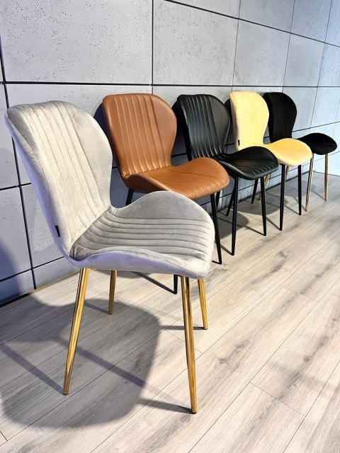 Krzesło tapicerowane MONTI VELVET GREEN GOLD