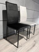Krzesło tapicerowane Zestaw 4 VALVA DUO BLACK VELVET