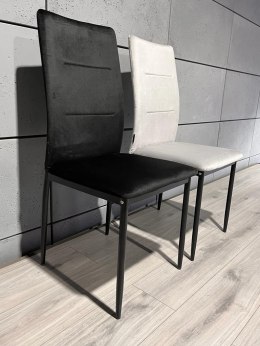Krzesło tapicerowane Zestaw 4 VALVA DUO BLACK VELVET