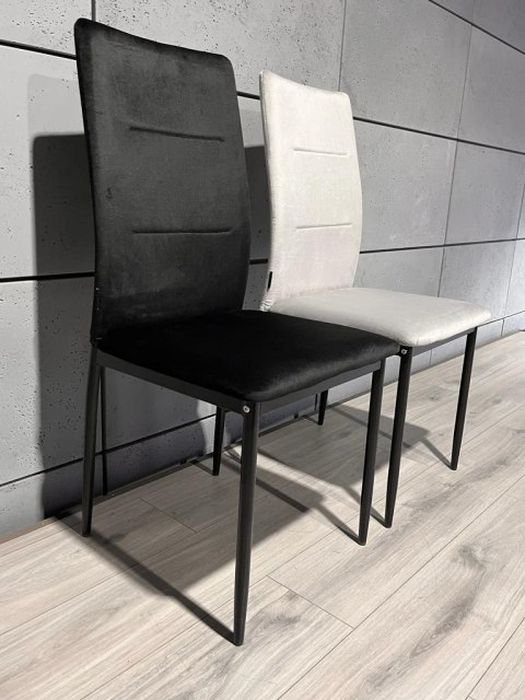 Krzesło tapicerowane Zestaw 4 VALVA DUO BLACK VELVET