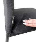 Krzesło tapicerowane Zestaw 4 VALVA DUO BLACK VELVET