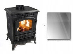 PIEC ŻELIWNY KOZA KOMINEK ATENA 9KW CZARNY + ZESTAW PRZYŁĄCZENIOWY