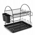 Suszarka do naczyń z ociekaczem dwupoziomowa czarna