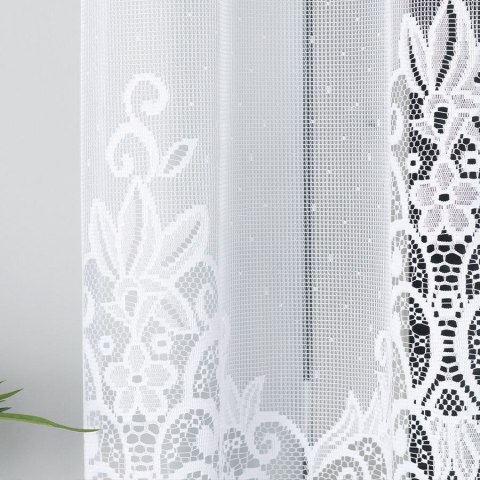BERENIKA Firanka żakardowa gotowa, szerokość 250 x wysokość 120cm, kolor 001 biały 004304/FBL/001/250120/1