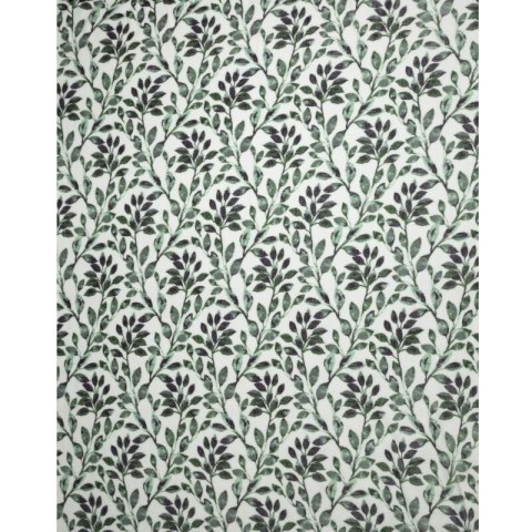 Koc narzuta z mikrofibry 150x200 Clarissa liście biały zielony D91