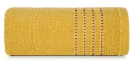 Ręcznik 50x90 Fiore musztardowy 500g/m2 frotte ozdobiony bordiurą w postaci cienkich paseczków Eurofirany