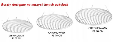 CHROMOWANY RUSZT NA TRÓJNÓG GRILLA NIERDZEWNY 70CM