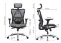 Fotel ergonomiczny ANGEL biurowy obrotowy kalistO Grafitowy