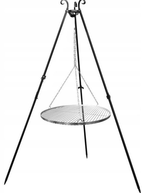 GRILL TRÓJNÓG NAD PALENSIKO + RUSZT GRILLOWY 80cm