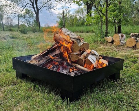 PALENISKO STALOWE OGRODOWE DUŻE NA GRILL OGNISKO 70X70 CM