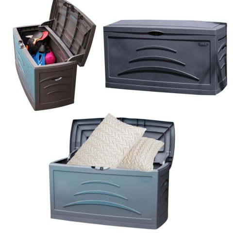 Skrzynia ogrodowa 310L z kółkami ANTRACYT