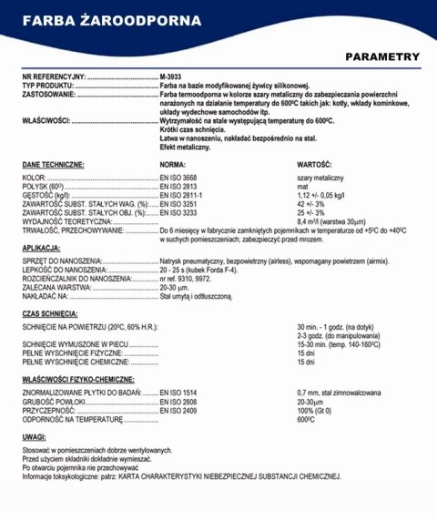 Farba żaroodporna 1L - czarna