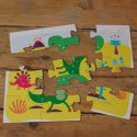 Moje pierwsze puzzle, 3 układanki, 6, 9, 12 el., dinozaur