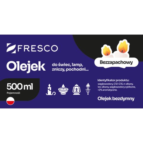 Paliwo olej do lamp, pochodni i świec 0,5L PRZEZROCZYSTY