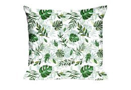 Poszewka bawełniana 40x40 1759N biała zielone liście palmy Classic E24