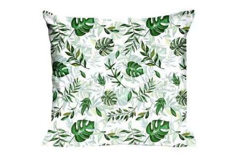 Poszewka bawełniana 40x40 1759N biała zielone liście palmy Classic E24