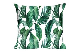Poszewka bawełniana 40x40 1772N biała zielone liście Classic E24