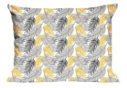 Poszewka bawełniana 50x60 1343N biała złote szare liście Classic E24