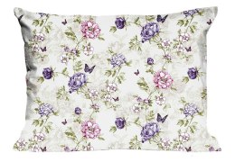 Poszewka bawełniana 50x60 1662N kremowa kwiaty motyle łąka Classic E24