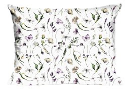 Poszewka bawełniana 50x60 1702N biała kwiatki motyle ważki łąka Classic E24