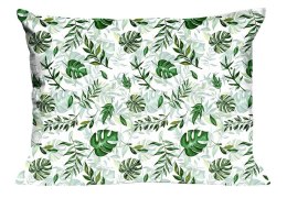 Poszewka bawełniana 50x60 1759N biała zielone liście palmy Classic E24