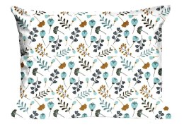 Poszewka bawełniana 50x60 613N biała niebieskie kwiatki gałązki Classic E24