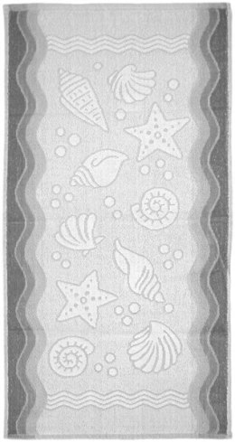 Ręcznik Flora Ocean 70x140 popielaty bawełniany frotte 380 g/m2 Greno
