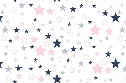 Poszewka bawełniana 40x60 363K gwiazdki biała różowa Kids 24