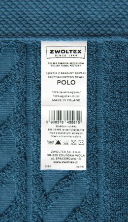 Ręcznik Polo 50x90 turkusowy ciemny tanzanit frotte 450 g/m2 Zwoltex 23