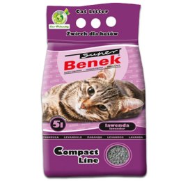 Żwirek dla kota bentonitowy Super Benek COMPACT LAWENDOWY 5l