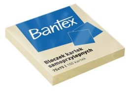 Bloczek Kartek Samoprzylepnych BANTEX 75x75mm Żółte x 100 szt.