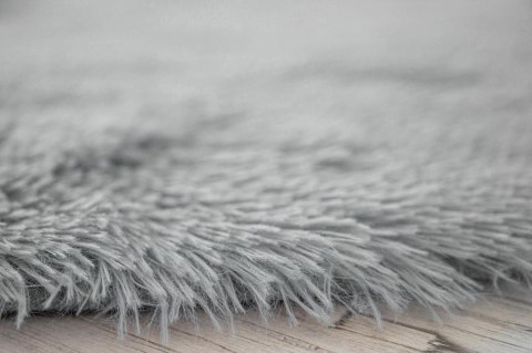 Dywan mata 70 cm Soft Round eco futro okrągły szary antypoślizgowy Domarex