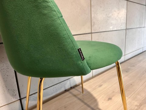 Krzesło tapicerowane CAMILA GREEN VELVET GOLD