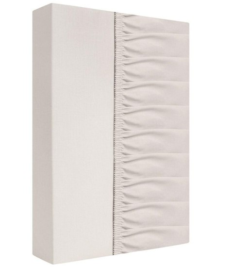 Prześcieradło bawełniane z gumką 160x200 ekri kremowe na materac o wysokości do 25 cm