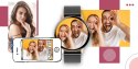 Smartwatch Damski Giewont GW330-4 Różowe Złoto-Róż Pudrowy Pasek Silikonowy + Czarna Bransoleta