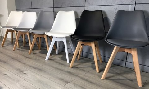 Krzesło skandynawskie MONZA WHITE PU II GATUNEK