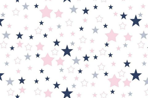 Poszewka bawełniana 40x60 363K gwiazdki biała różowa Kids 24