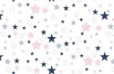 Poszewka bawełniana 50x60 363K gwiazdki biała różowa Kids 24