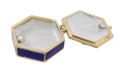 Bogato zdobione metalowe pudełeczko prezentowe z kryształkami - B0035-08BL