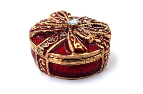 Ekskluzywne metalowe pudełeczko prezentowe z kryształkami - B0118-08