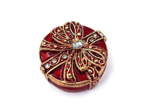 Ekskluzywne metalowe pudełeczko prezentowe z kryształkami - B0118-08