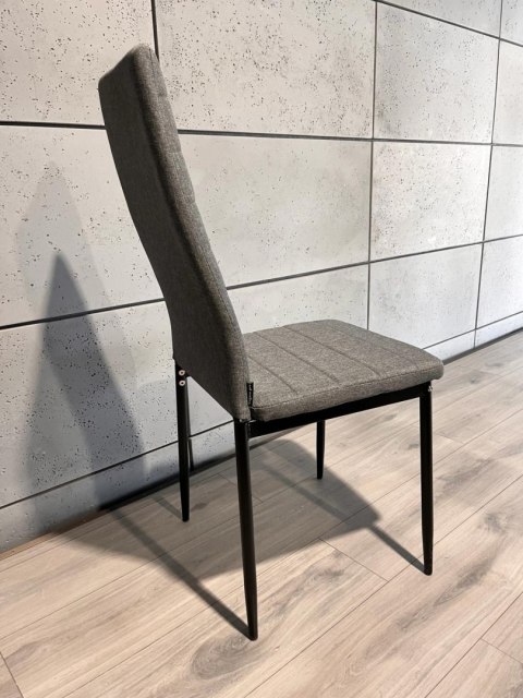 Krzesło tapicerowane zestaw 4 VALVA LINE FABRIC GREY
