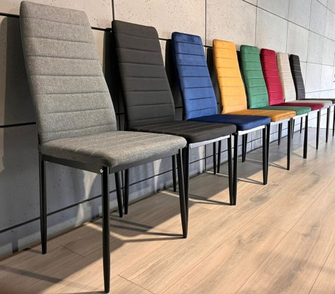 Krzesło tapicerowane zestaw 4 VALVA LINE FABRIC GREY