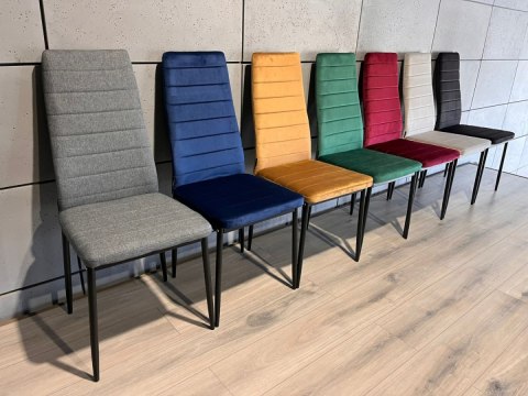 Krzesło tapicerowane zestaw 4 VALVA LINE FABRIC GREY