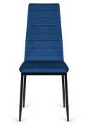 Krzesło tapicerowane zestaw 4 VALVA LINE VELVET BLUE