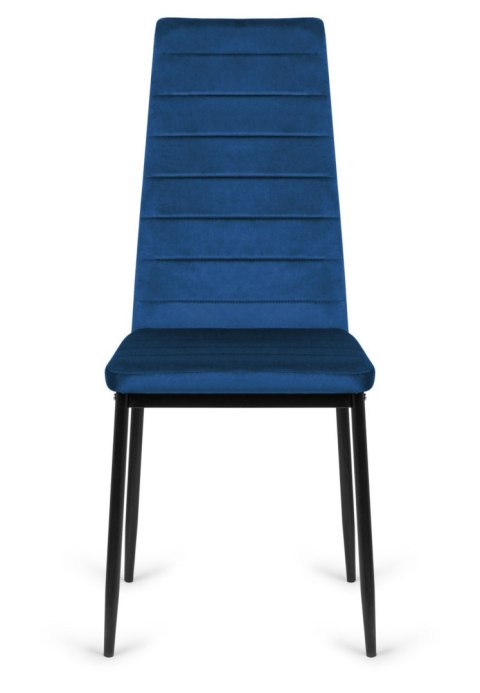 Krzesło tapicerowane zestaw 4 VALVA LINE VELVET BLUE